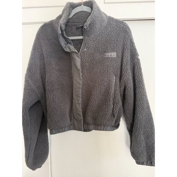 WOMENS SHERPA CHARCOAL GRAY MAMMOTH MOUNTAIN JACKET SZ LARGE - Picture 1 of 3